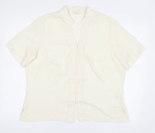 Marks and Spencer Womens Ivory   Basic Button-Up Size 18