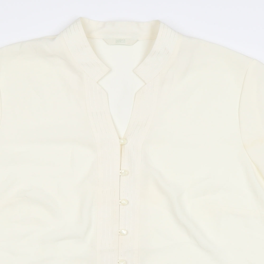 Marks and Spencer Womens Ivory   Basic Button-Up Size 18