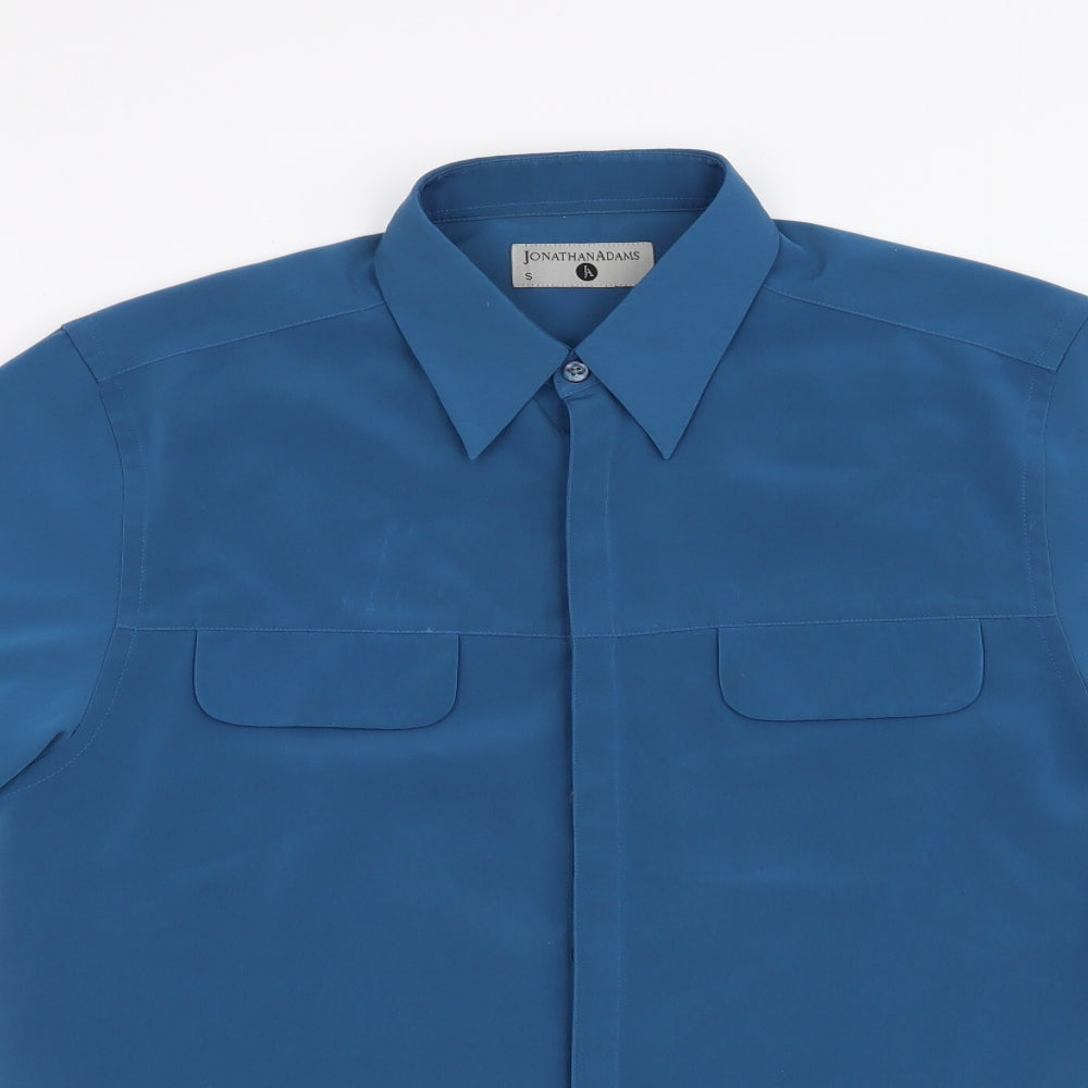 Jonathan Adams Mens Blue    Button-Up Size S
