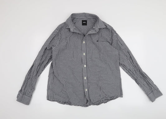 Burton Menswear Mens Blue Check   Button-Up Size L