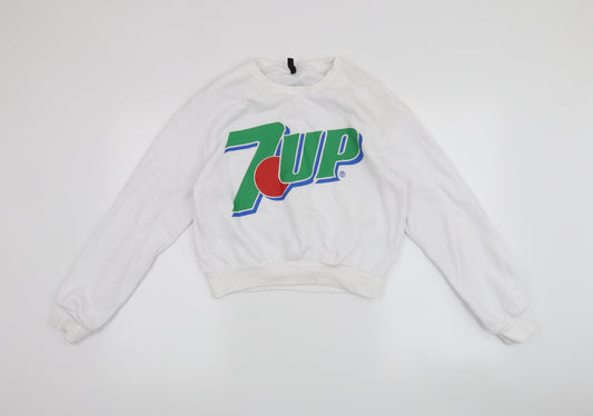 H&M Womens White   Pullover Jumper Size S
