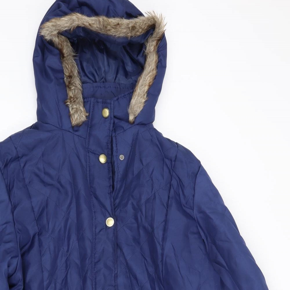 Anne De Lancay Womens Blue   Jacket Coat Size M