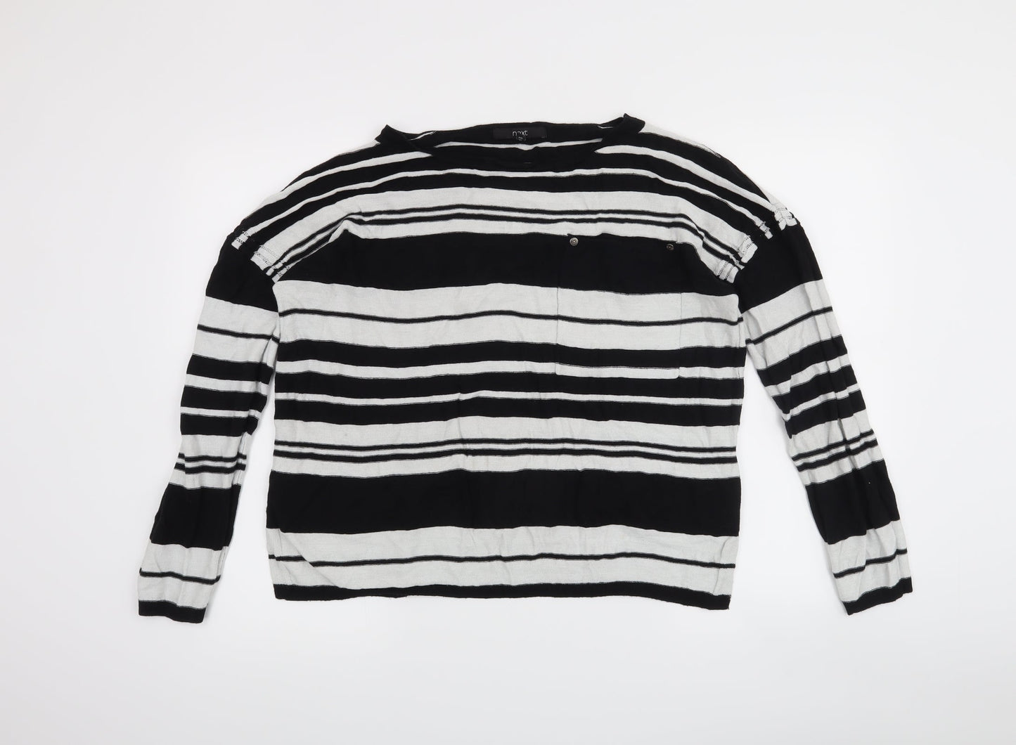 NEXT Womens Black Striped  Pullover Jumper Size 14
