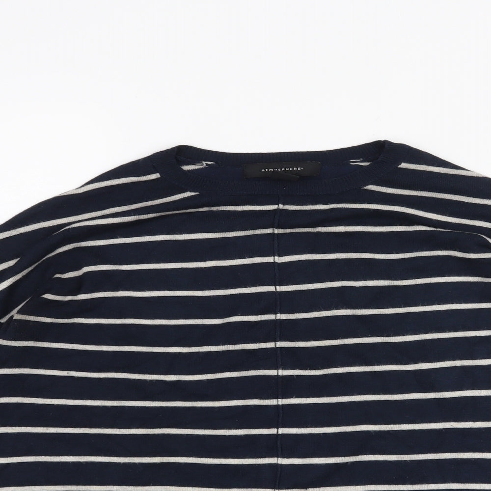 Atmosphere Womens Blue Striped  Pullover Jumper Size 8