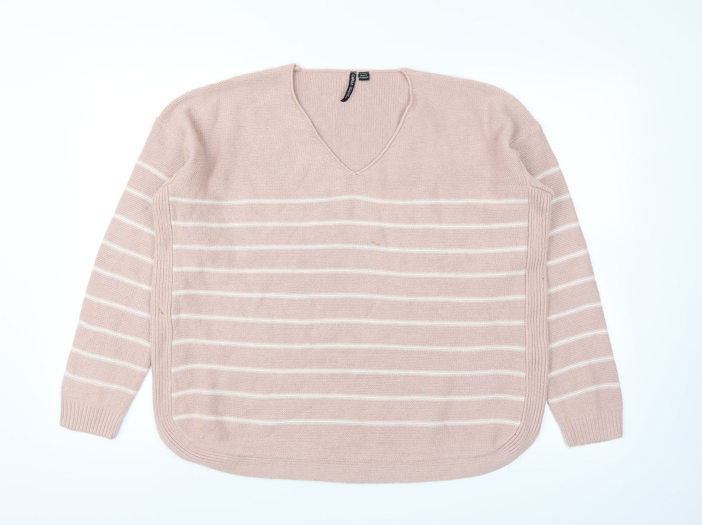 Capsual Womens Pink Striped  Pullover Jumper Size 12