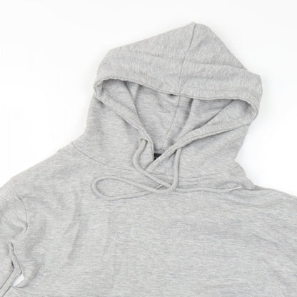 Close-up detail of PRETTYLITTLETHING women’s grey jumper, size UK 10