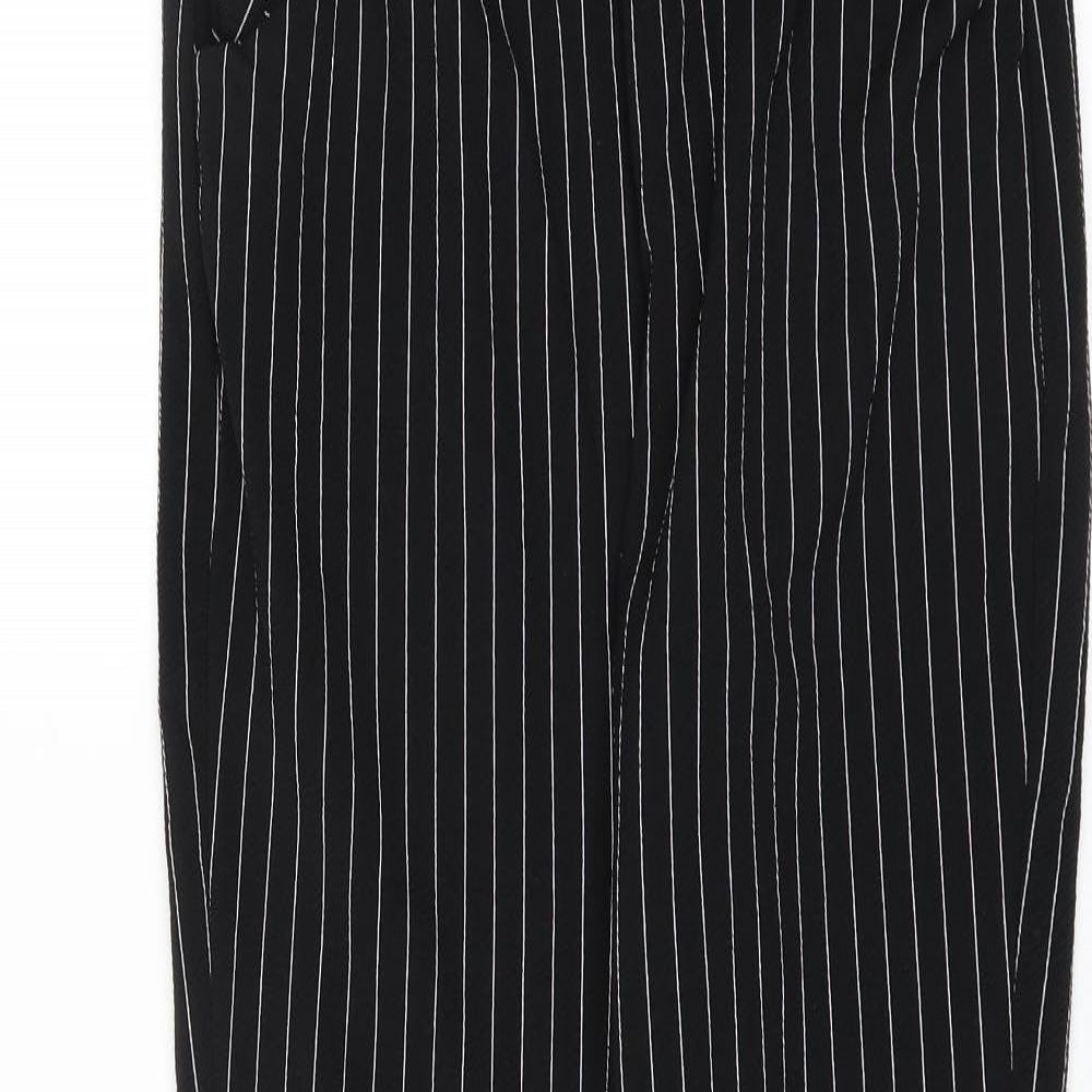 PRETTYLITTLETHING Womens Black   Trousers  Size 10 L28 in