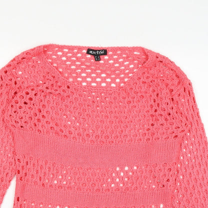Close-up detail of Marble women’s pink jumper, size XS