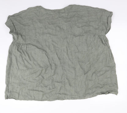 Back view of Alba Monti women’s green basic blouse, size XL