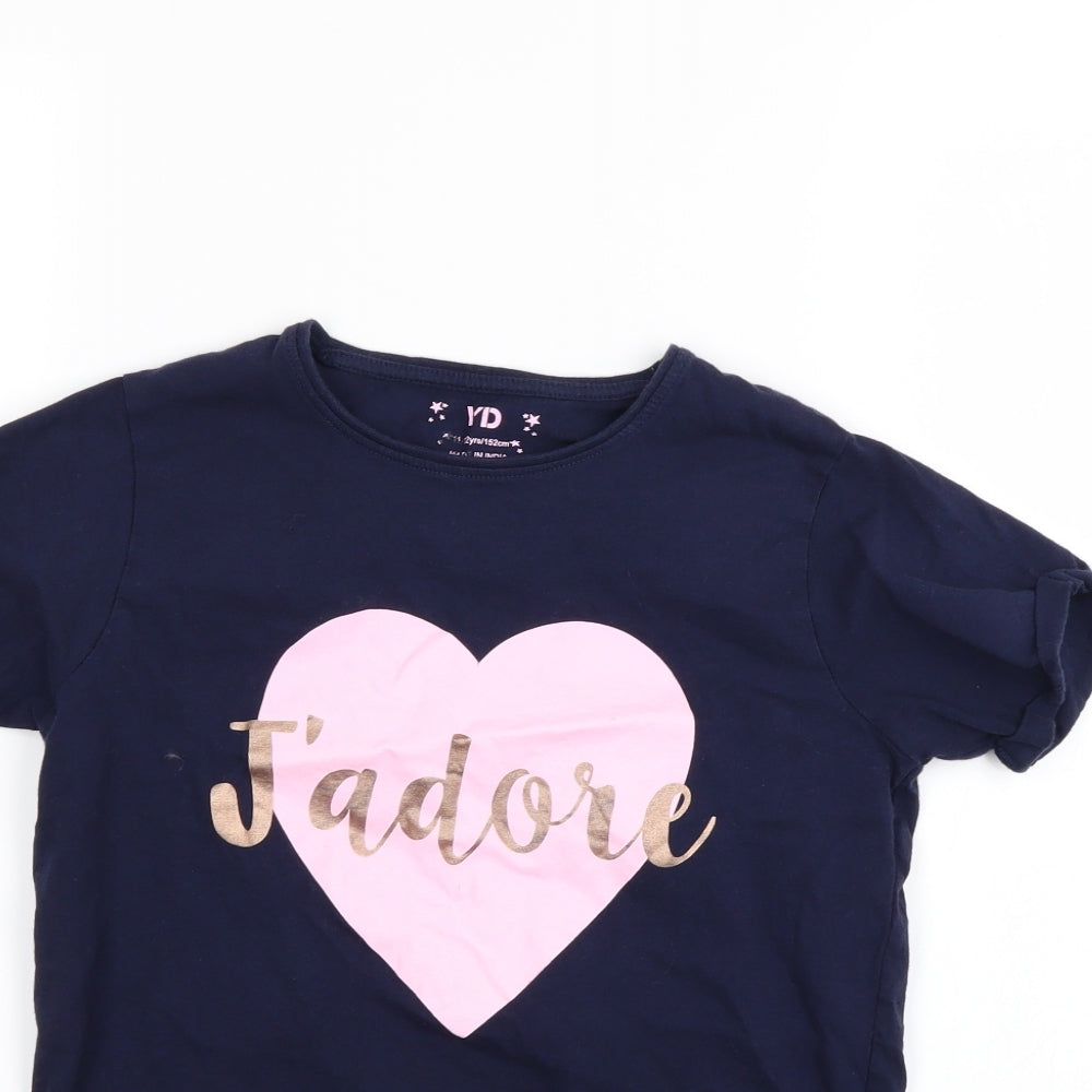 YD Girls Blue   Basic T-Shirt Size 12 Years