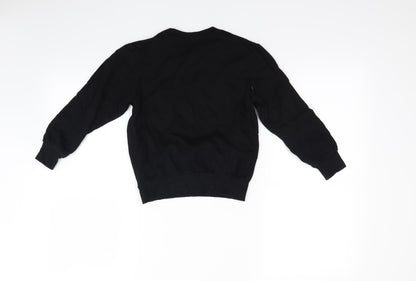 Back view of studio girls’ black jumper, size 6-7, years