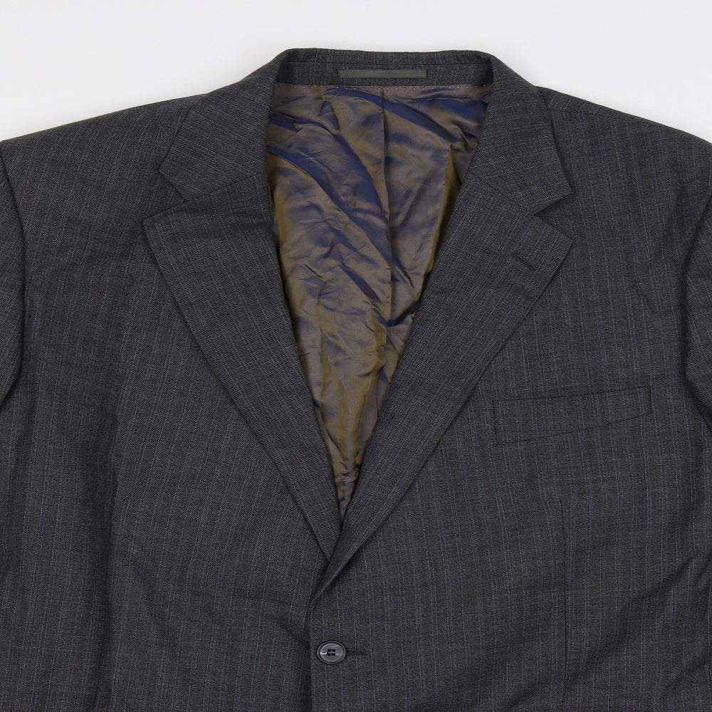 George Mens Grey Check  Jacket Suit Jacket Size 38