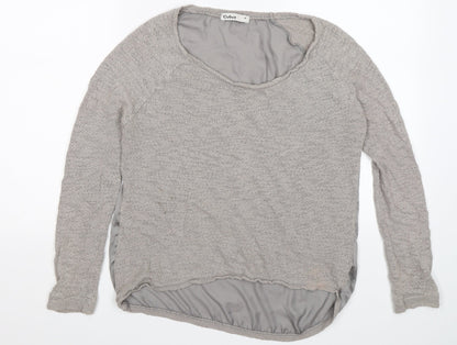Additional front view of Cubus women’s grey knit jumper, size M, - satin back
