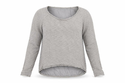 Front view of Cubus women’s grey knit jumper, size M, - satin back