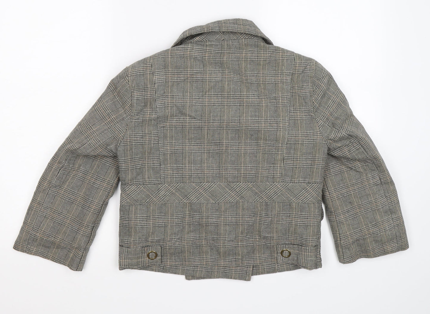 Moto Womens Grey Check Knit Jacket  Size 10