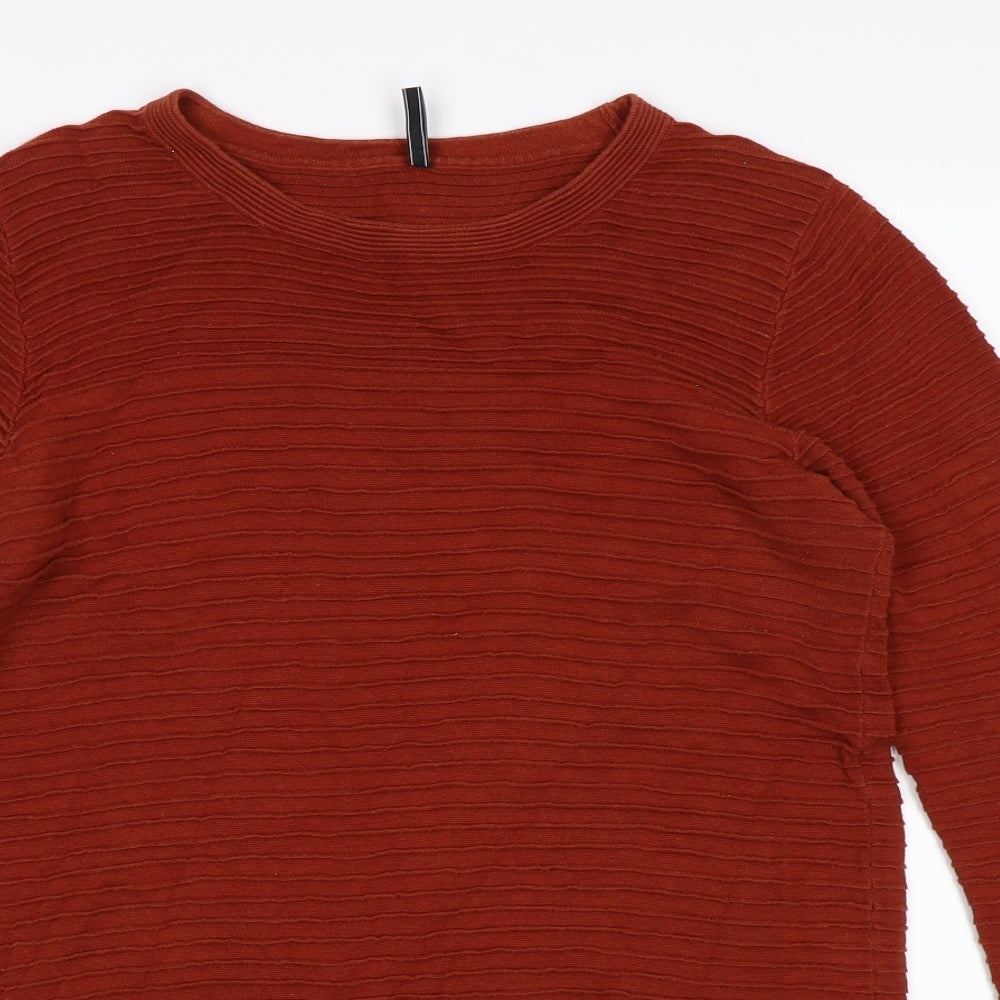 frequent Womens Brown Striped Knit Pullover Jumper Size M