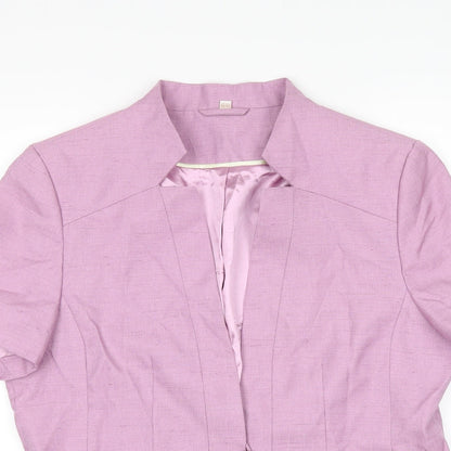 Close-up detail of Anna Rose women’s pink jacket suit jacket, size UK 14