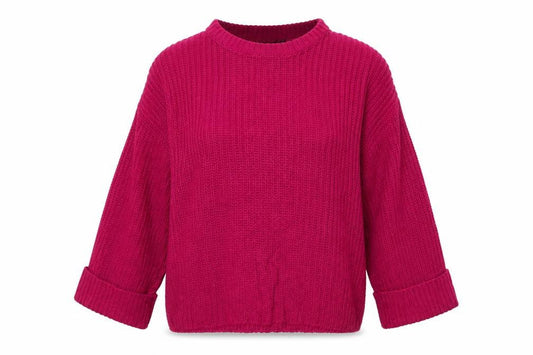 Front view of Brave Soul women’s purple jumper, size UK 12