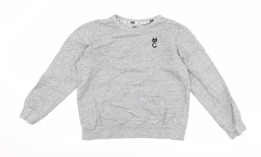 tout a coup Girls Grey   Pullover Sweatshirt Size 14 Years  - cat