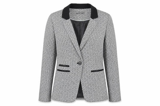 Dorothy Perkins Womens Silver Geometric  Jacket Suit Jacket Size 8