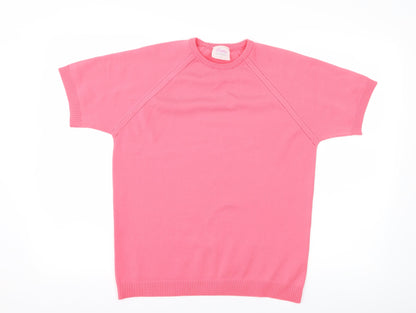 Additional front view of brettles women’s pink basic t-shirt, size UK 14