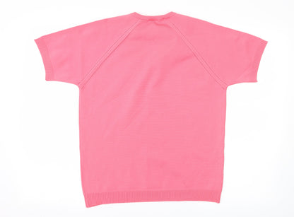 Back view of brettles women’s pink basic t-shirt, size UK 14