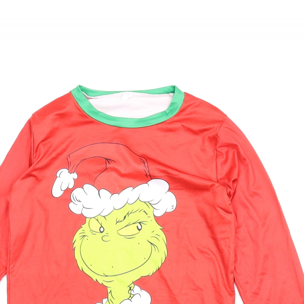 Preworn Boys Red   Basic T-Shirt Size 10 Years  - Christmas