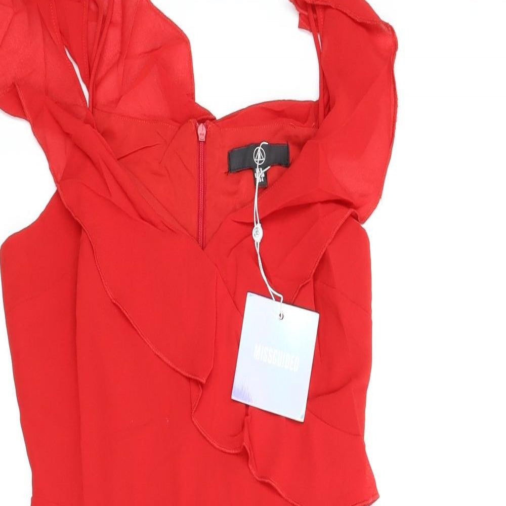 Misguided Womens Red   Fit & Flare  Size 8