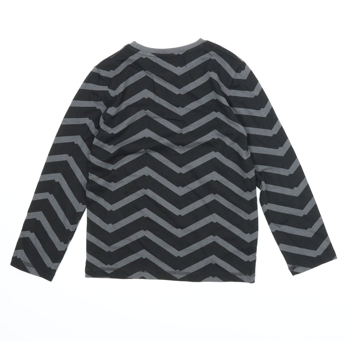 TU Boys Grey Striped  Basic T-Shirt Size 7 Years