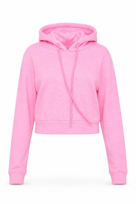 Front view of Select women’s pink pullover hoodie, size UK 6