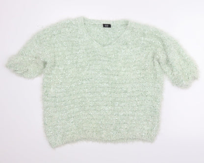 Additional front view of F&F women’s green jumper, size UK 16