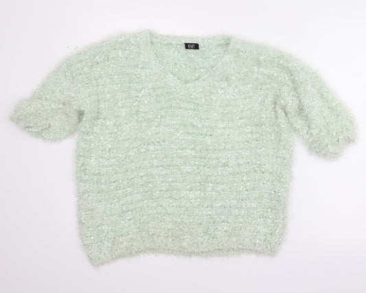 F&F Womens Green   Pullover Jumper Size 16
