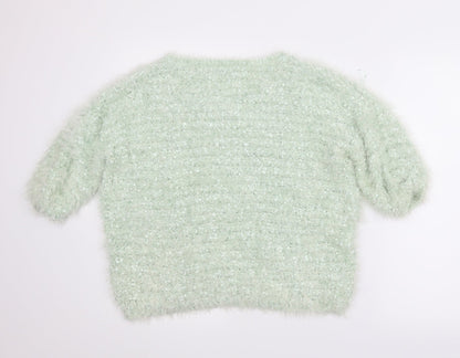 Back view of F&F women’s green jumper, size UK 16