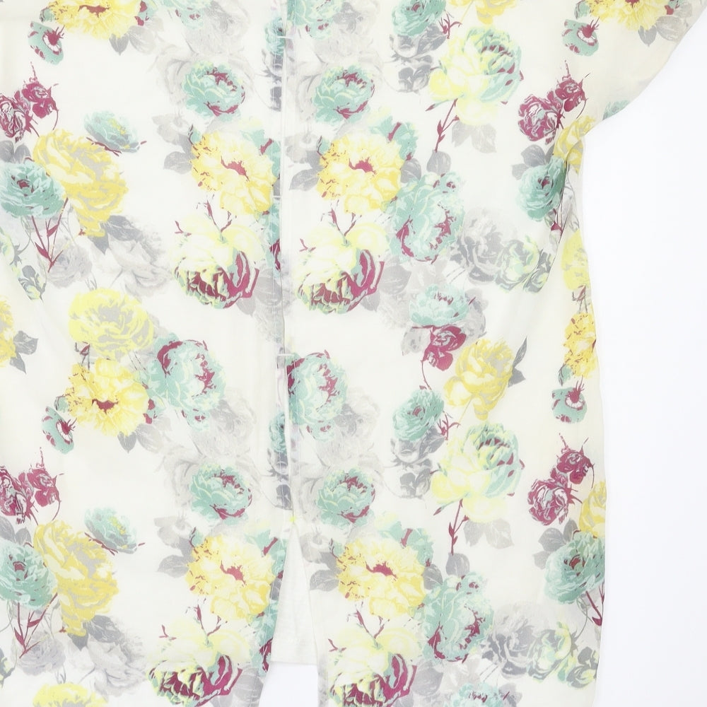 Next  Womens White Floral  Basic T-Shirt Size 10