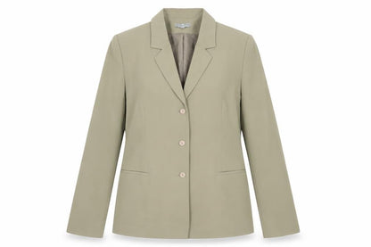 Front view of NAFNAF women’s beige jacket blazer, size UK 40