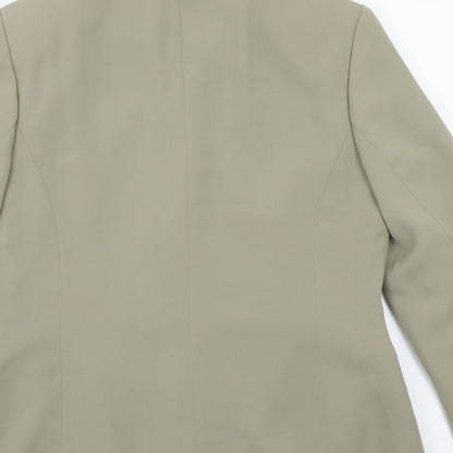 Brand and care label for NAFNAF women’s beige jacket blazer, size UK 40
