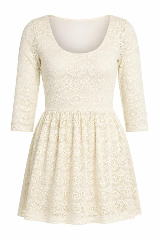 Warehouse Womens Ivory Floral  Fit & Flare  Size 6