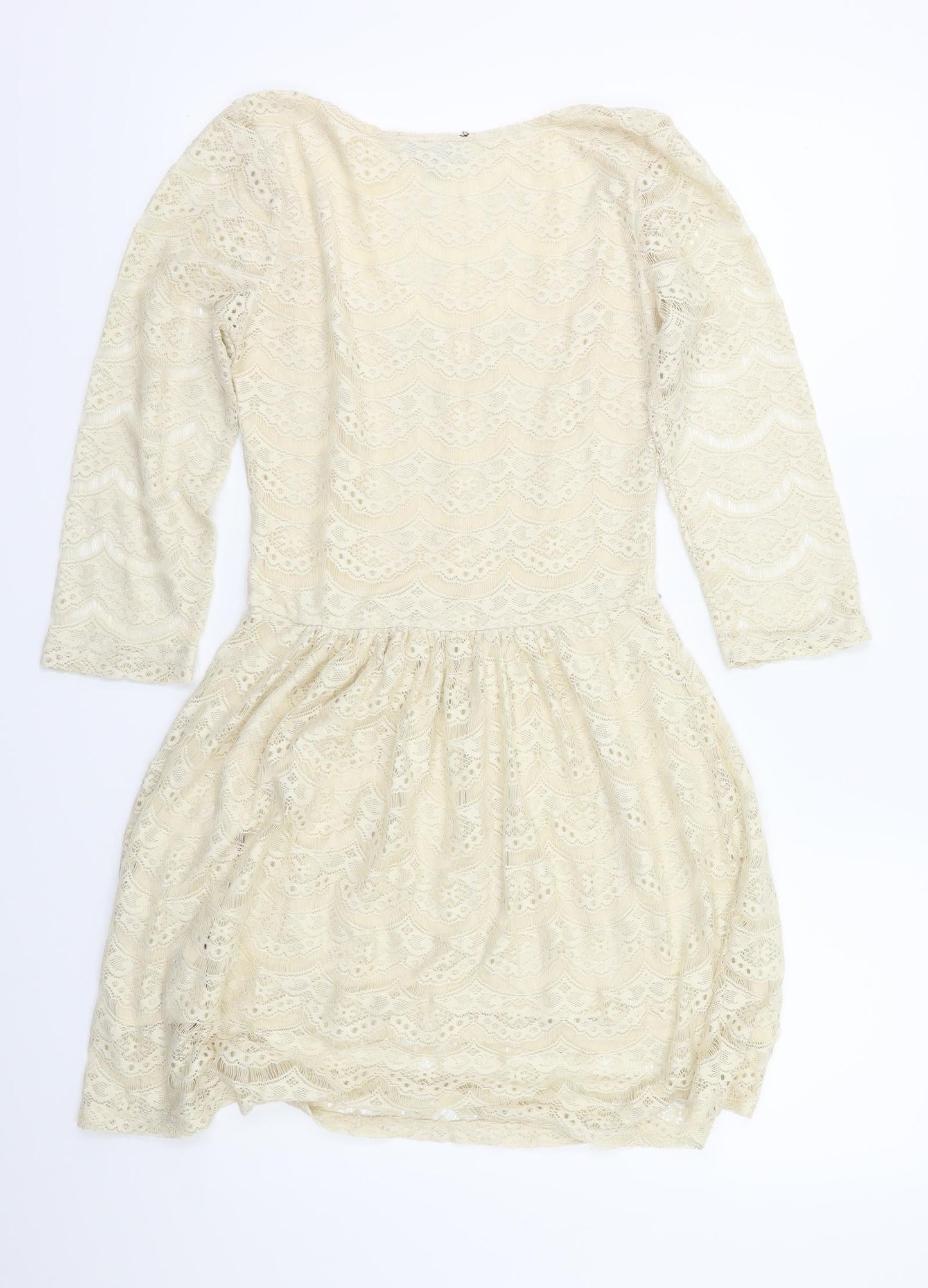 Warehouse Womens Ivory Floral  Fit & Flare  Size 6