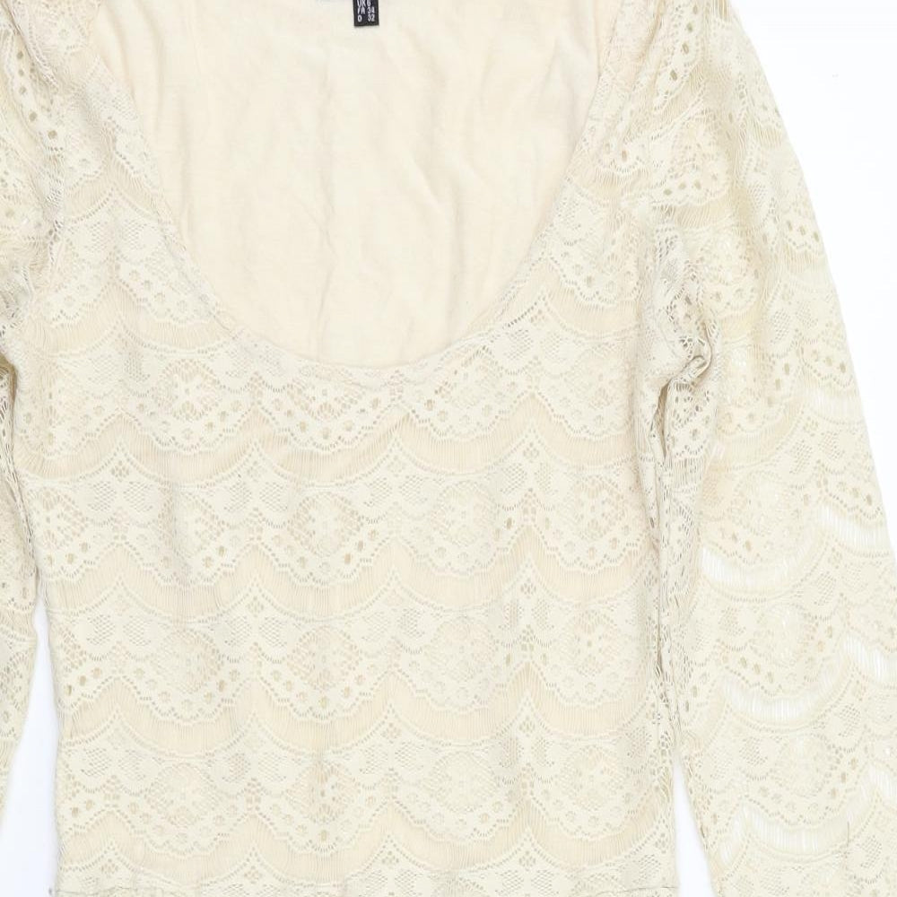 Warehouse Womens Ivory Floral  Fit & Flare  Size 6