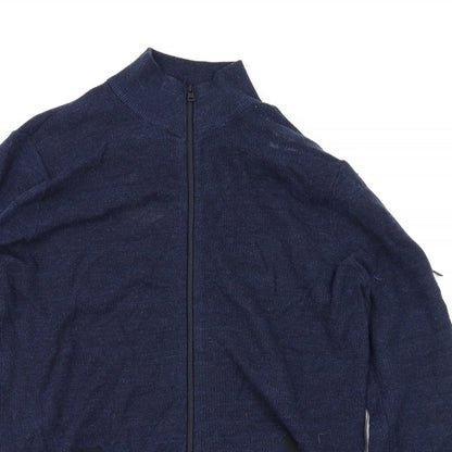 Close-up detail of Next women’s blue full zip jumper, size L