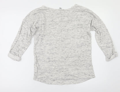 Back view of H&M women’s grey basic t-shirt, size XS