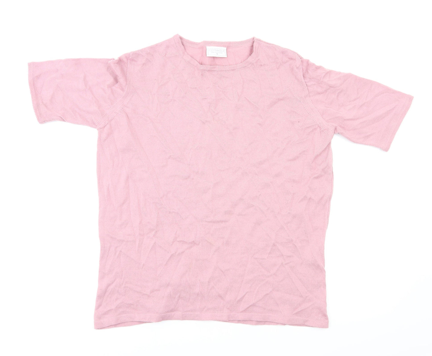 Cotsworld Womens Pink Houndstooth  Basic T-Shirt Size M