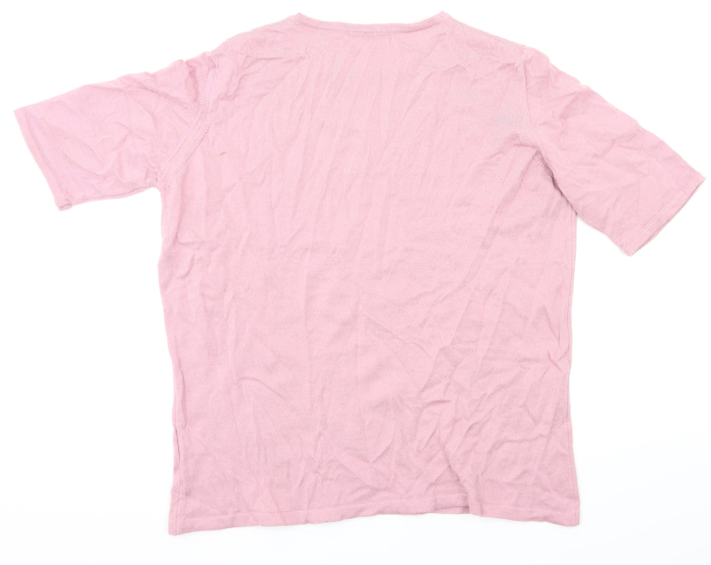 Cotsworld Womens Pink Houndstooth  Basic T-Shirt Size M