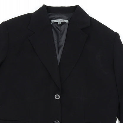 Close-up detail of Annabelle women’s black jacket blazer, size L