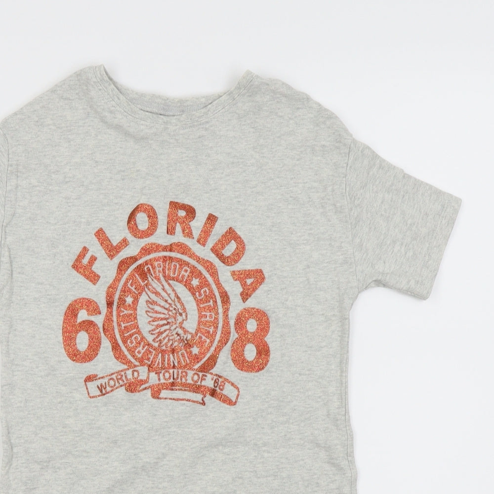 NEXT Girls Grey   Basic T-Shirt Size 7 Years