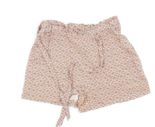 Primark Womens Beige Floral  Hot Pants Shorts Size 6