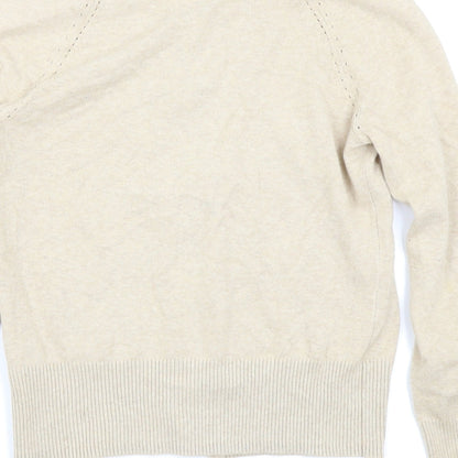 Brand and care label for Red Herring women’s beige cardigan jumper, size UK 12
