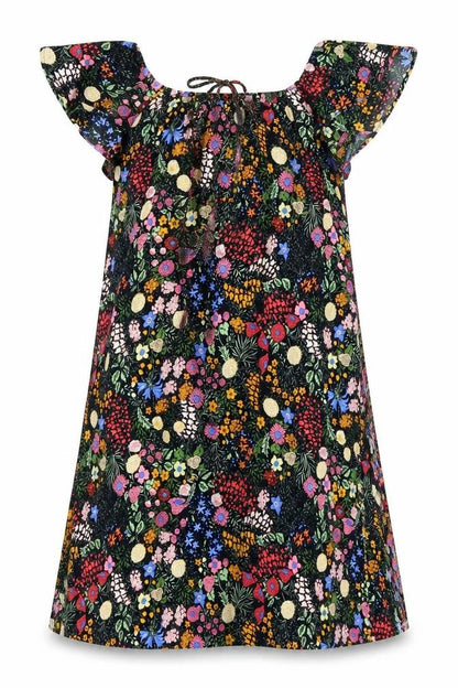 Front view of Only women’s black floral fit & flare, size UK 6