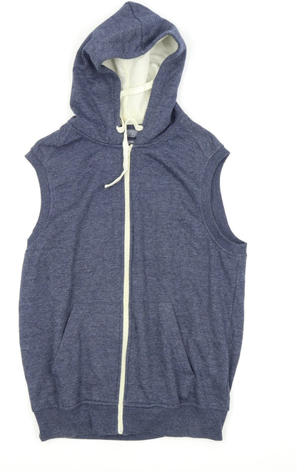 Additional front view of New Look men’s blue full zip jumper, size M