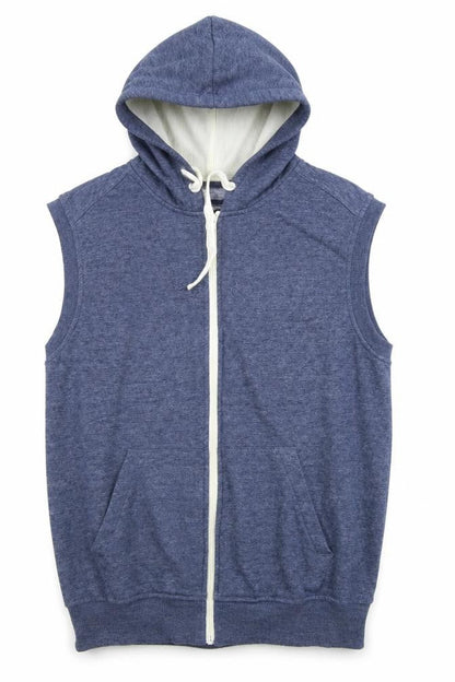 Front view of New Look men’s blue full zip jumper, size M